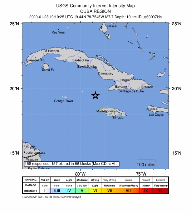 7.7 Magnitude Earthquake Hits the Coast of Cuba and Jamaica