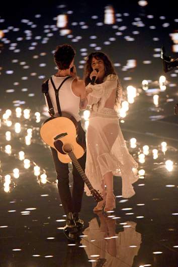 Camila Cabello performs with Shawn Mendes