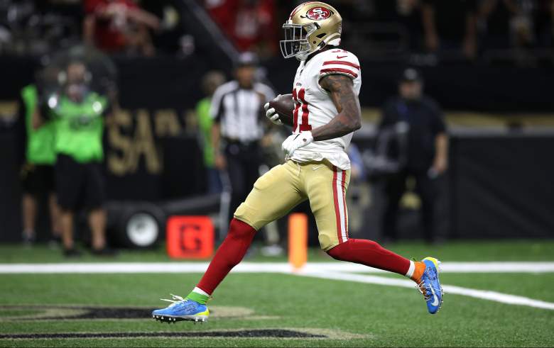 Raheem Mostert of the San Francisco 49ers rushes for a 40-yard