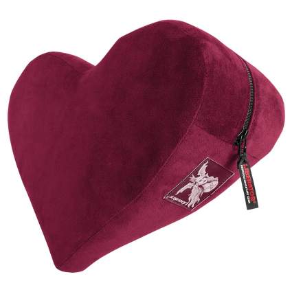 Heart-shaped red pillow