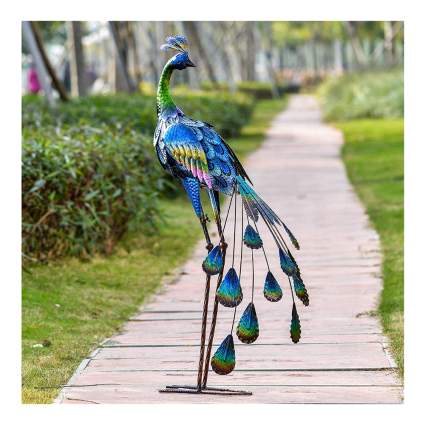metal peacock garden sculpture