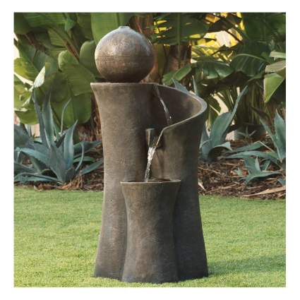 modern sphere zen garden outdoor fountain