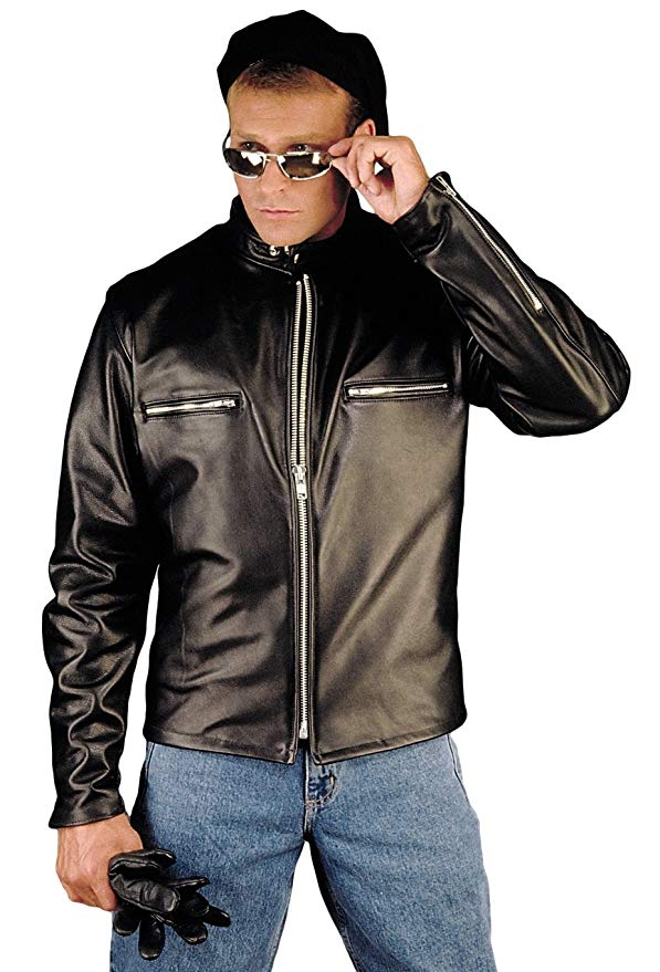 heavy leather motorcycle jacket