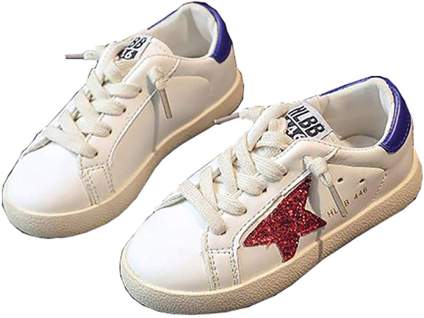 XinYiQu Spring Kids Sparkle Star Sneakers