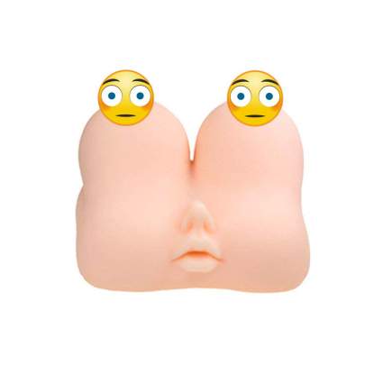 Silicone face with censored breasts
