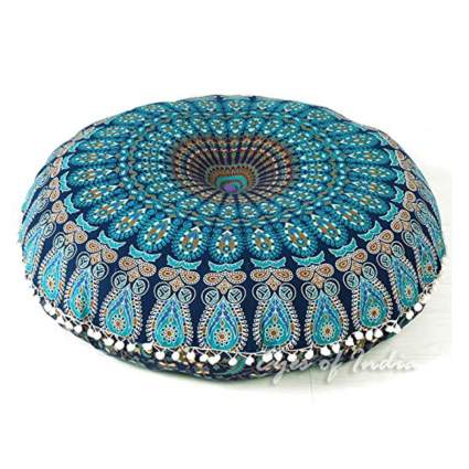 blue mandala floor pillow