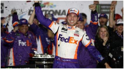 Denny Hamlin Victory Lap Criticized by Ryan Newman Fans