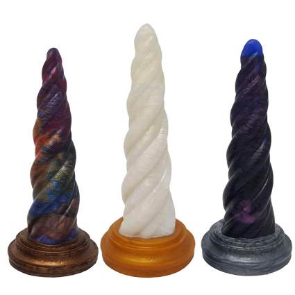 Several colors of unicorn horns