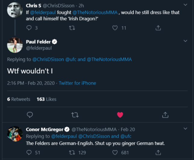 Conor McGregor and Paul Felder