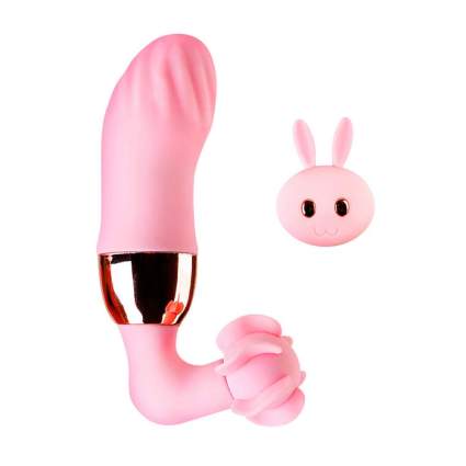 Pink rabbit toy with rabbit shaped remote