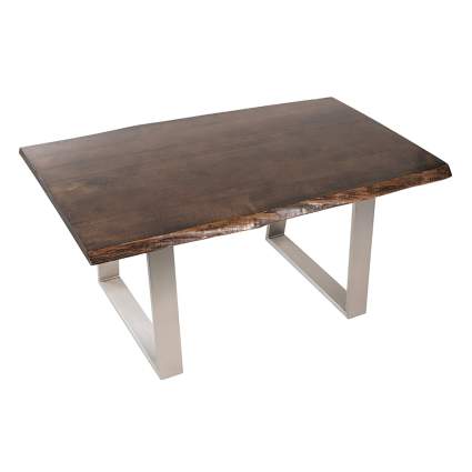 walnut live edge dining table with metal legs