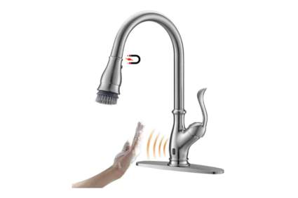 chrome touchless kitchen faucet