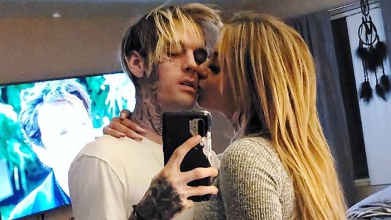 Aaron Carter gets blue butterfly face tattoo in honour of late sister   BANG Showbiz English