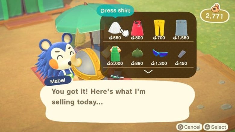 Able Sisters Shop Animal Crossing New Horizons