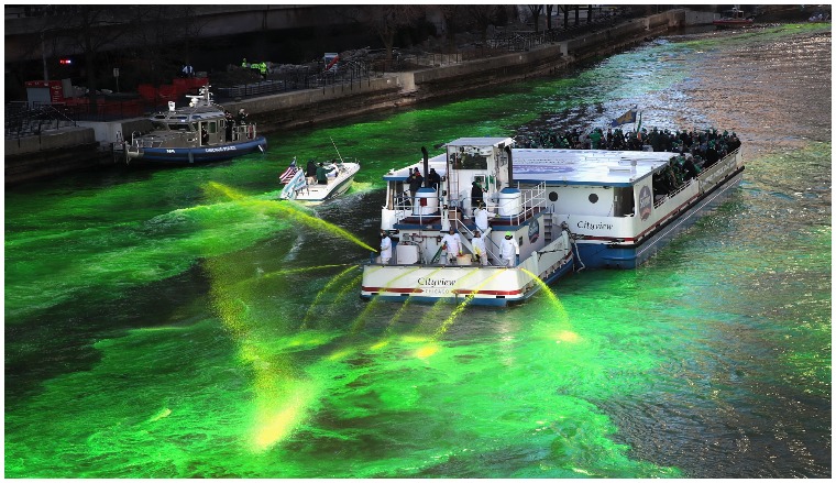 st patricks day tampa color river green