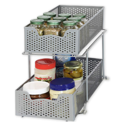 Simple Houseware 2 Tier Sliding Cabinet Basket