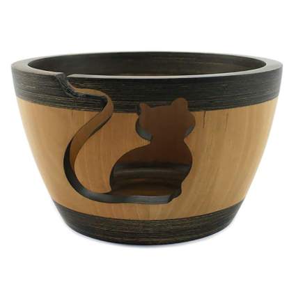 Bowl with cat cutout