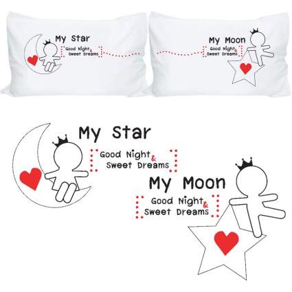 Moon and stars romantic pillows