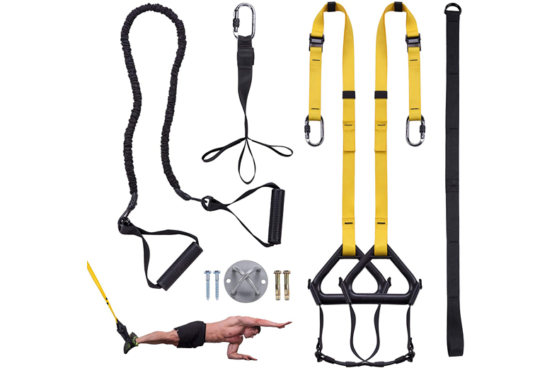 Suspension trainer Home Gym Training Kit with Integrated Door Anchors