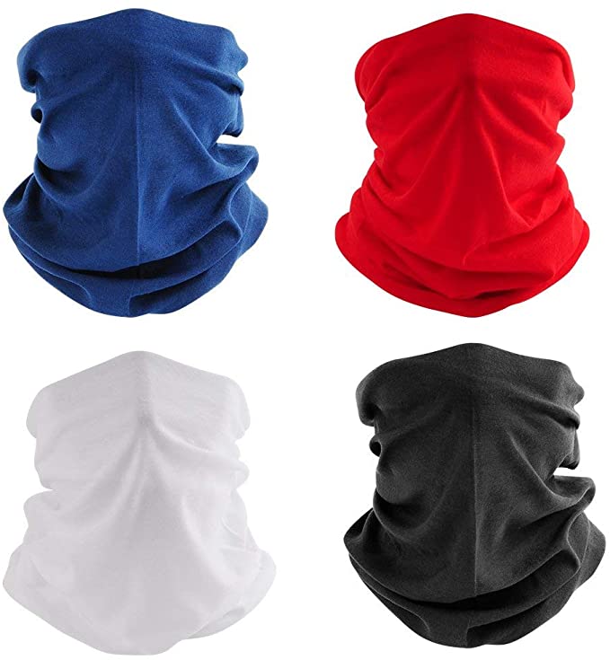 Fstrend Fashion Face Mask Bandana Outdoor Neck Gaiter Balaclava Running Dust Scarf Elastics Tube Headband Sun Sport Windproof Magic Headwear for Men Women Red