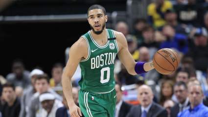 Celtics’ Jayson Tatum Helps Food Bank, Has No Home Hoop