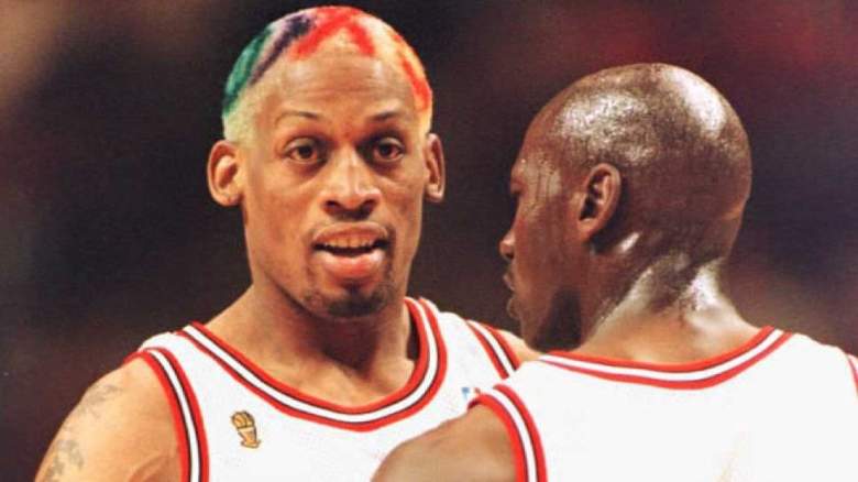 Closeup of Chicago Bulls Dennis Rodman during game vs New York News  Photo - Getty Images