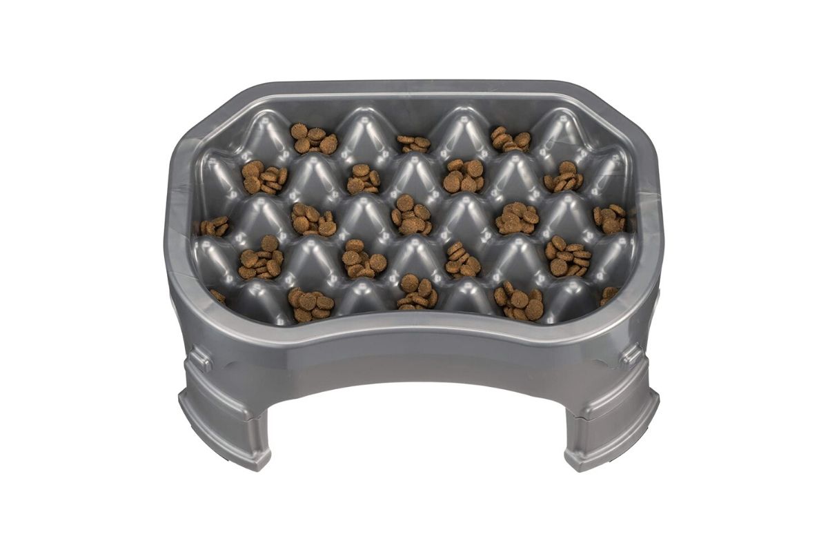 metal slow feeder dog bowl