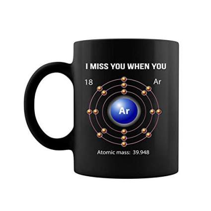 Black mug with atomic Argon