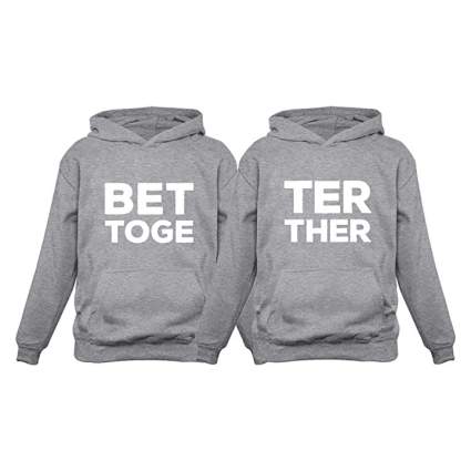 Tstar grey matching hoodies for couples