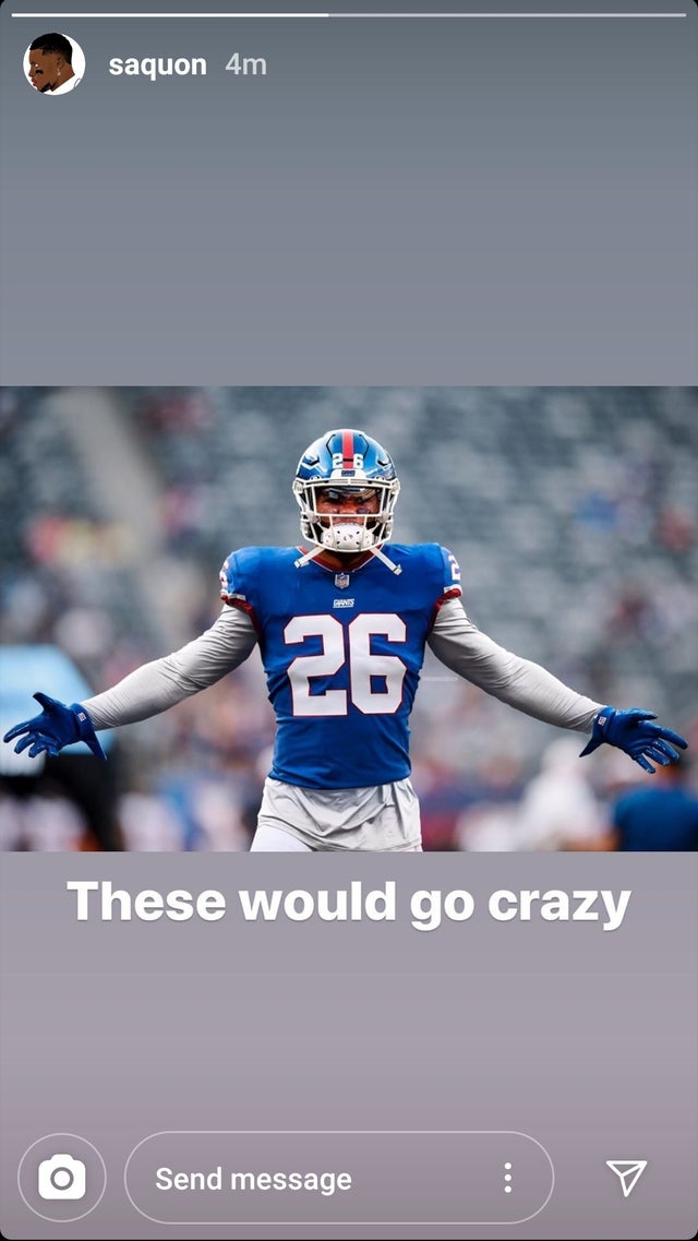 Saquon Barkley Shares Pic in Giants 
