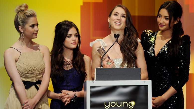 Actors Ashley Benson, Lucy Hale, Troian Bellisario and Shay Mitchell receive the Cast to Watch for Pretty Little Liars at the 13th Annual Young Hollywood Awards.