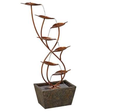 John Timberland Ashton Curved Leaves Outdoor Water Fountain