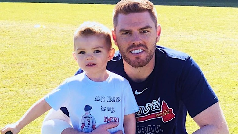 Braves Star Freddie Freeman’s Son Goes Viral With Perfect Swing | Heavy.com