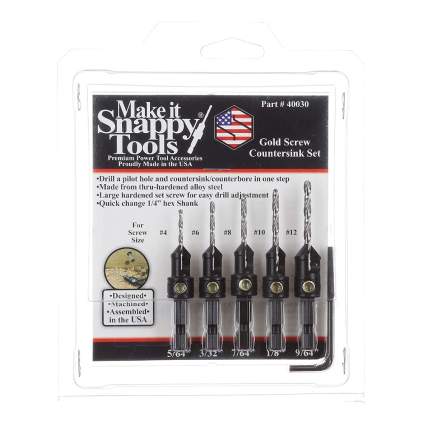 Snappy Tools Quick-Change Countersink Drill Bit Set