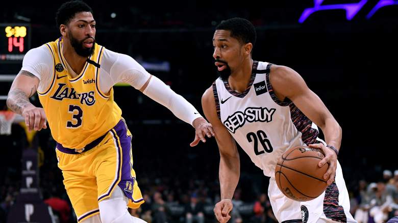 Spencer DInwiddie, right, of the Nets