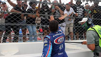 Bubba Wallace Greets Fans in Stands After NASCAR Race [WATCH]