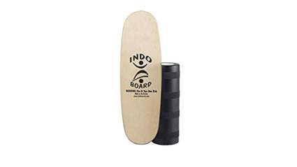 INDO BOARD Mini Pro Balance Board with Roller - 4 Color Choices - for Snowboarders, Wakesurfers and Kiteboarders - 39" Long Deck and 8.5" Diameter Roller