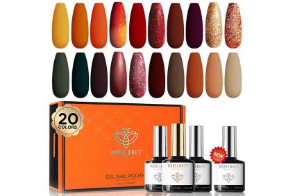 Modelones 2021 orange and red fall nail polish collection