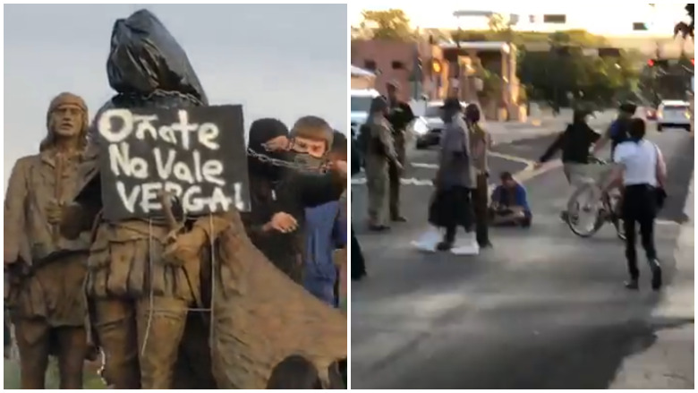 new mexico protest shooting video