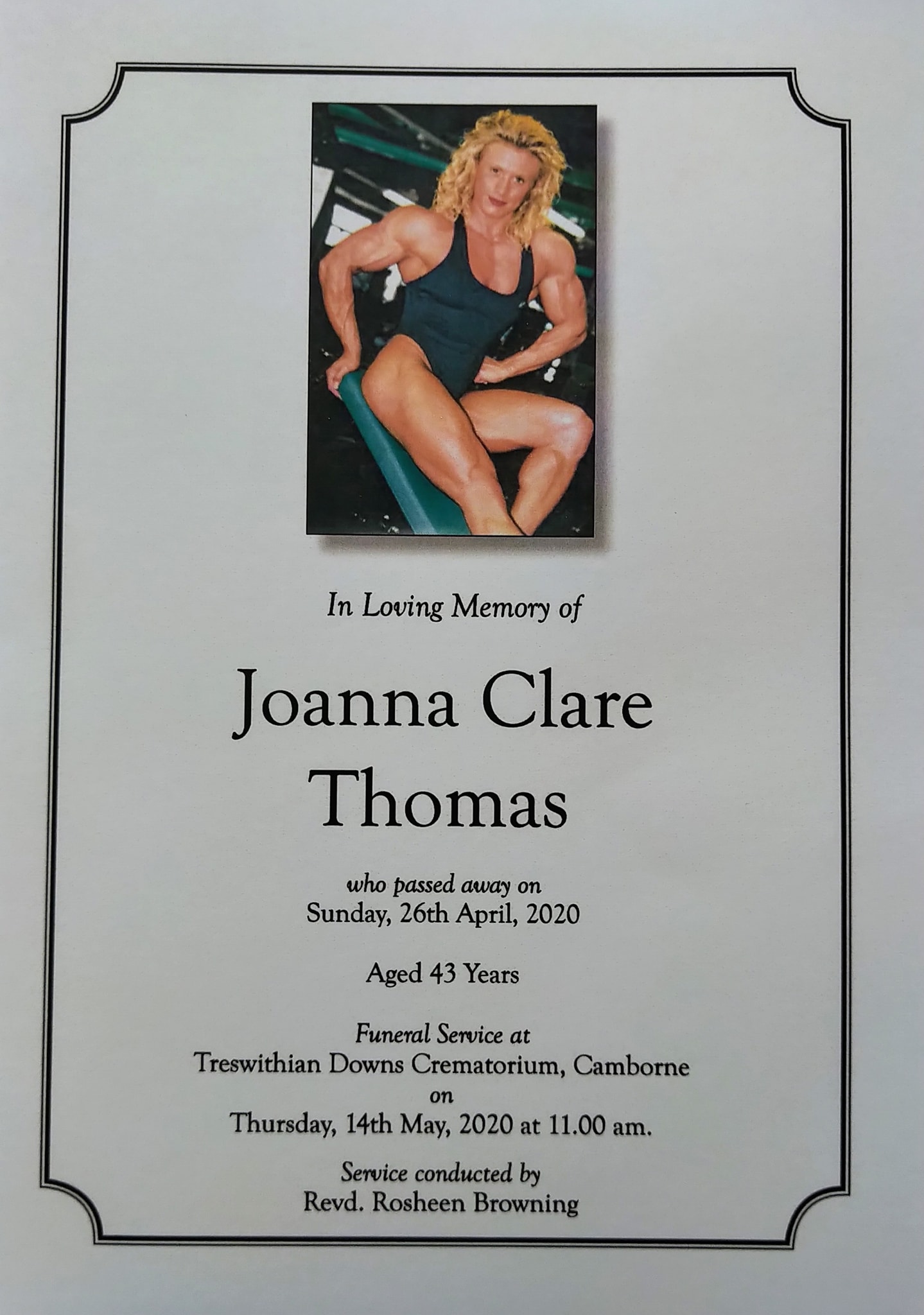 jOANNA Thomas Funeral