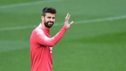 Gerard Pique Arrives for Barcelona Match on His Bike [WATCH]