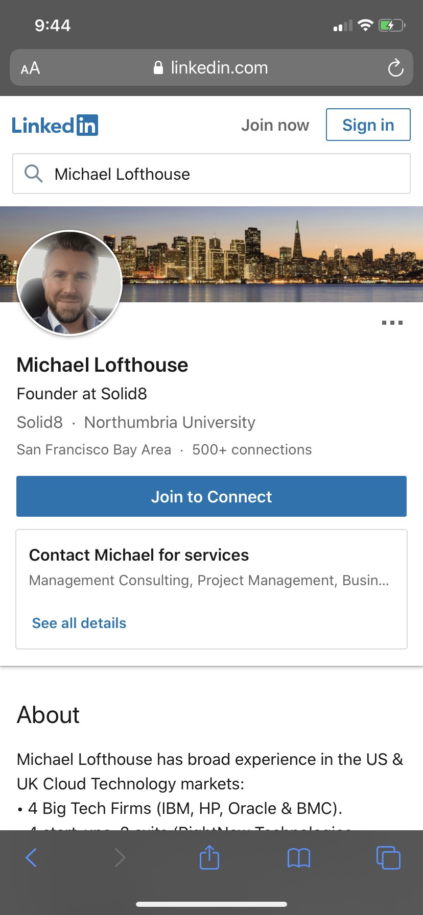 Michael Lofthouse LinkedIn