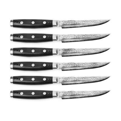 Damascus steel steak knife set