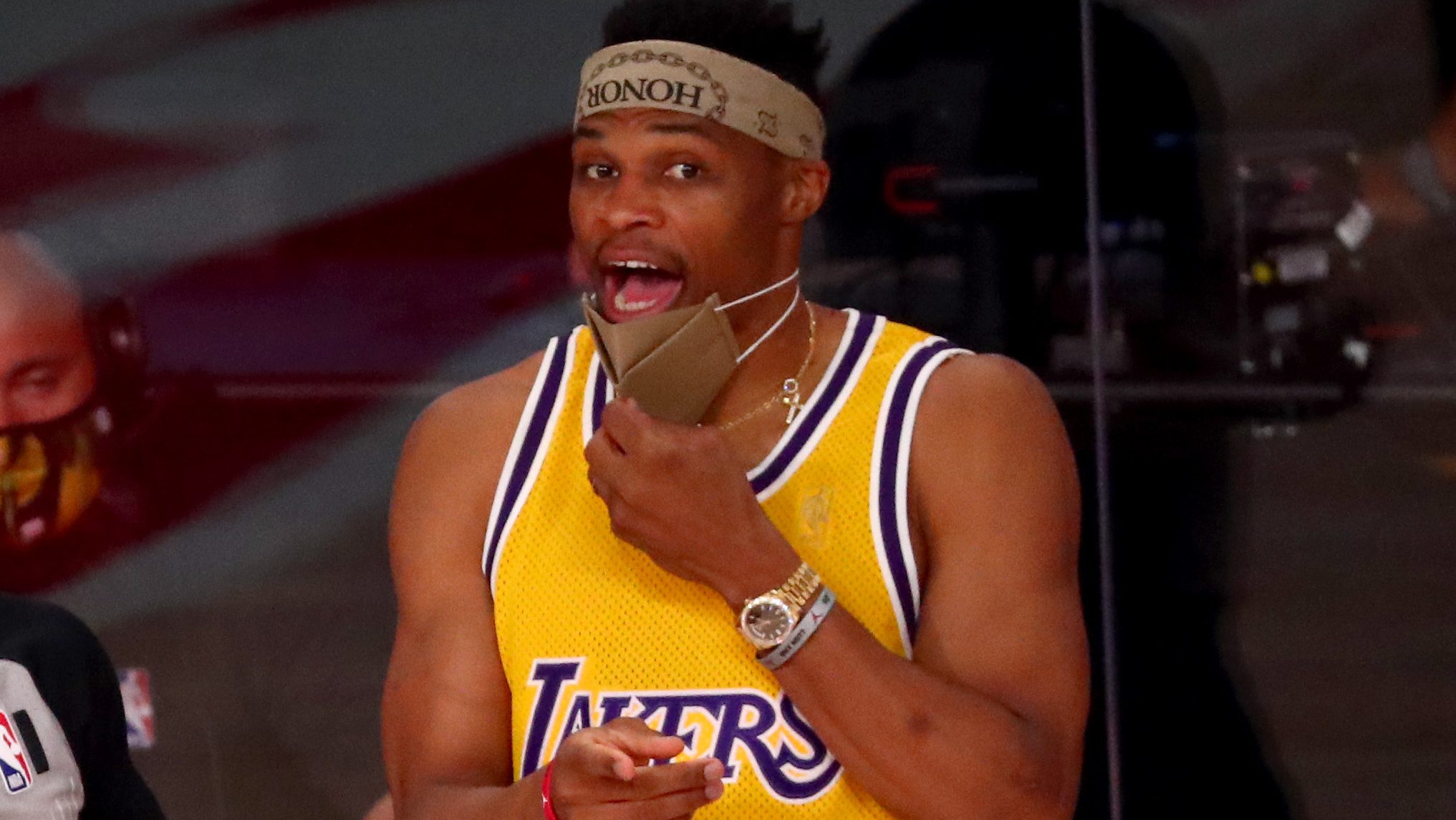 Russell Westbrook Wears Kobe's Lakers 