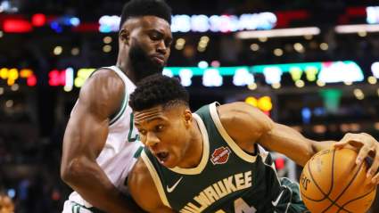 Celtics’ Jaylen Brown Throws Shade at Giannis Antetokounmpo & Refs