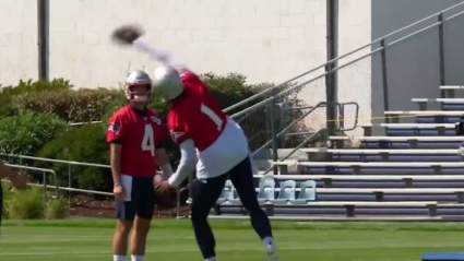 Cam Newton Makes Easy One-Handed Catch in Patriots Practice [WATCH]