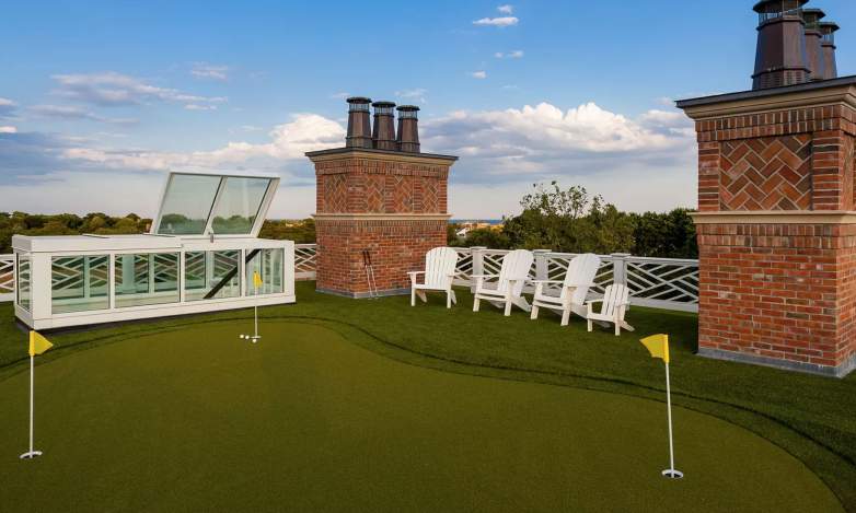 The rooftop putting green
