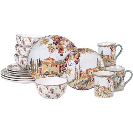 Tuscany themed dinnerware set