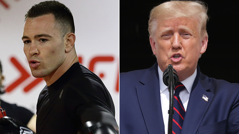 UFC Fighter Colby Covington left, President Donald Trump right