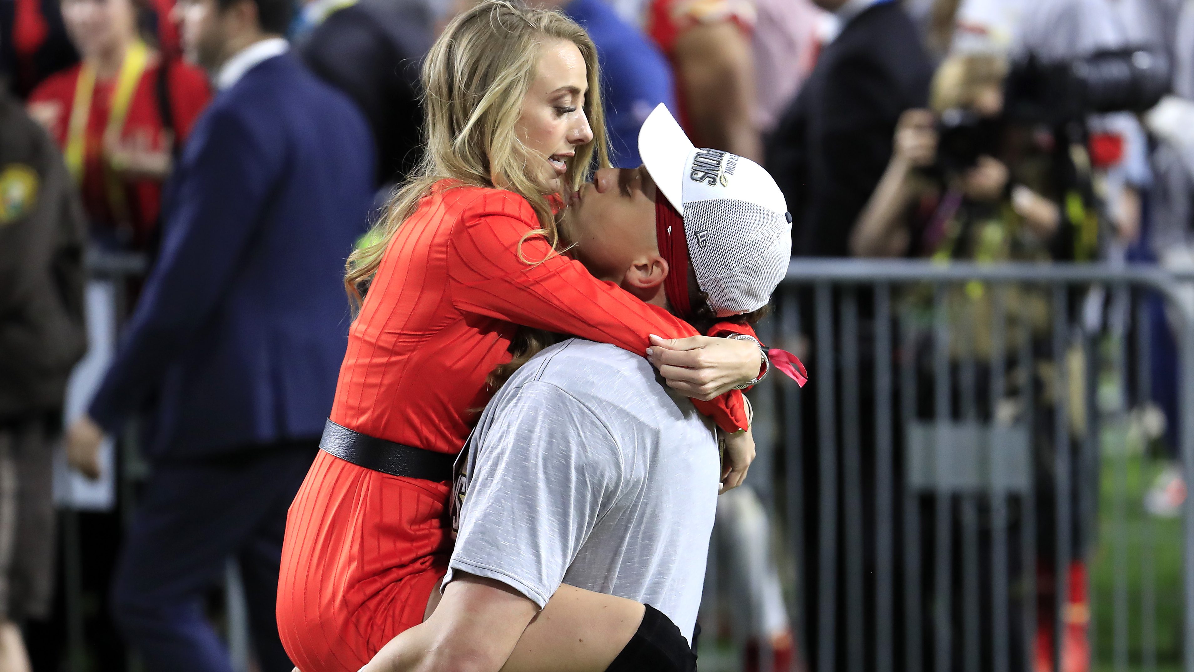 Patrick Mahomes Holds Daughter Sterling Skye After Being Named MVP